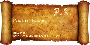 Paulin Kabos névjegykártya
